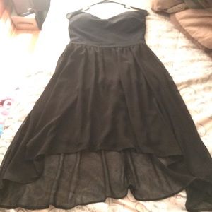 Sparkly Blue top and black bottom dress